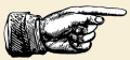 The pointing finger points and having pointed moves on