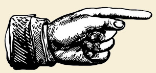 The pointing finger points and having pointed moves on