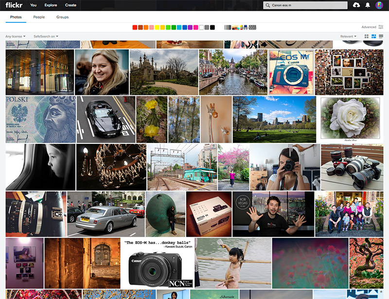 Flikr search page