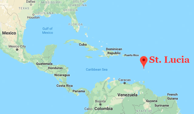 St Lucia map