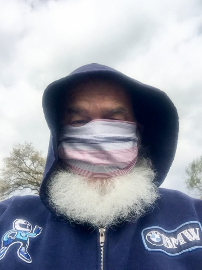 Kim in mask