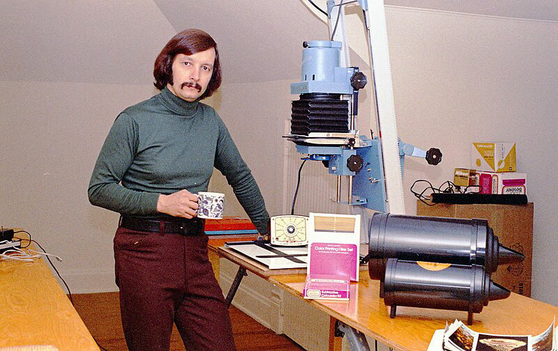 AV shirk in his darkroom
